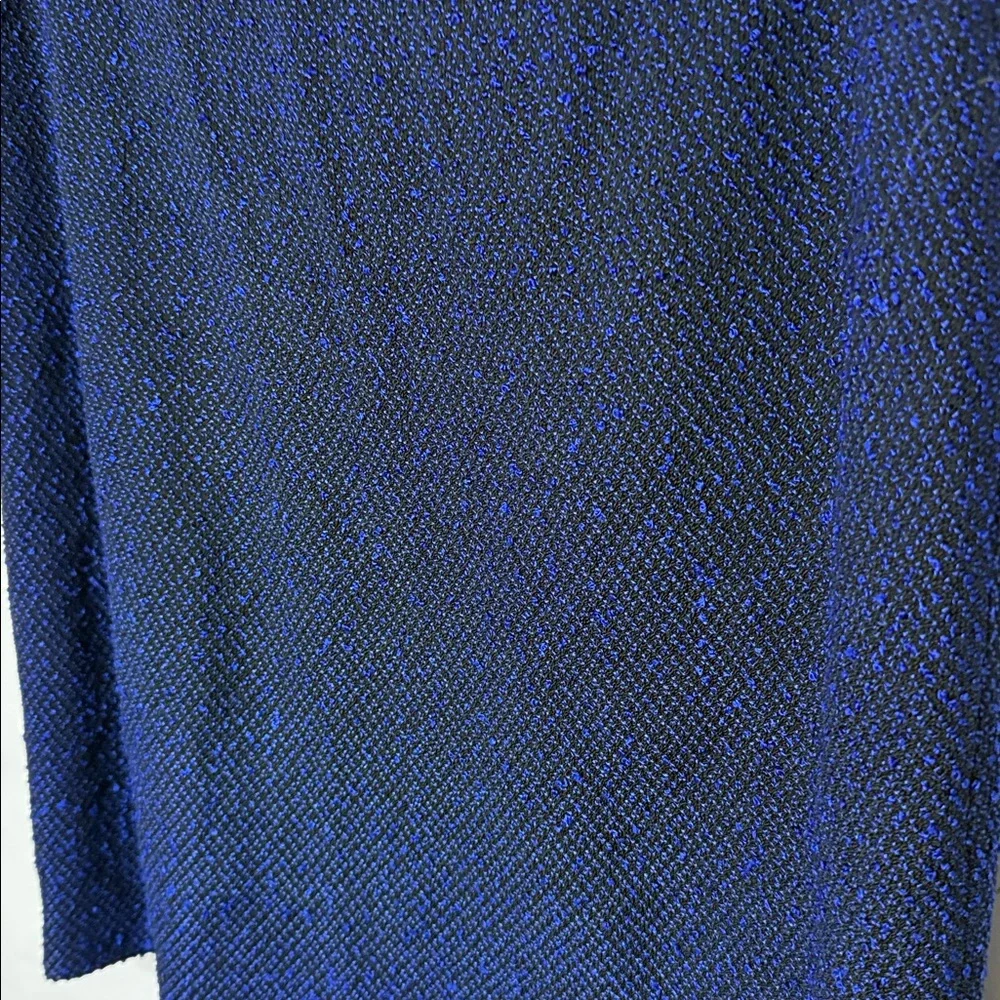 St. John Collection blue black knitted pull on pencil skirt sz 12